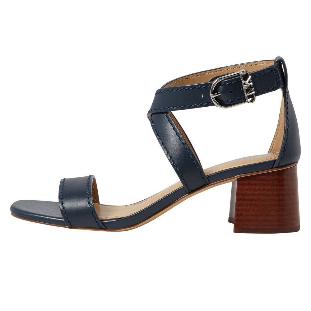 MICHAEL Michael Kors NWT 2” Ashton Leather Crisscross Block Heel Sandals Size 9. - Picture 4 of 7